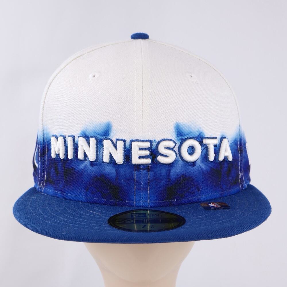 New Era Minnesota Timberwolves 59FIFTY Fitted Hat 7 3/8 White Blue NBA Cap